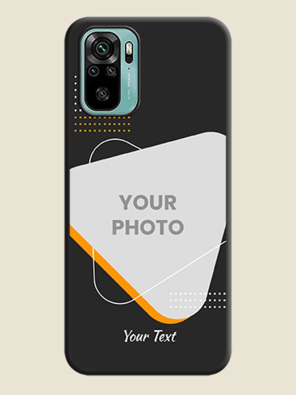 Custom Yellow Triangle on Photo on Space Black Soft Matte Phone Cover - Redmi Note 10 - alternate view