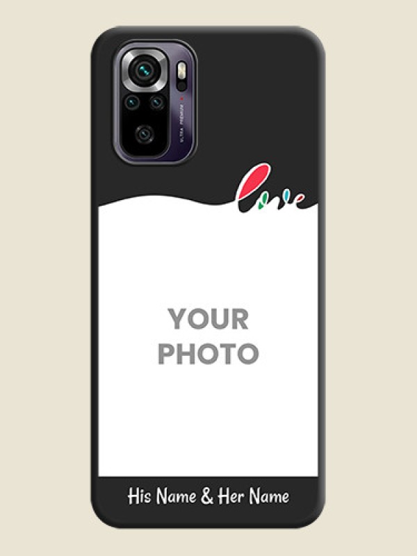 Custom Fall in Love Pattern with Picture on Photo on Space Black Soft Matte Mobile Case - Redmi Note 10s - alternate view