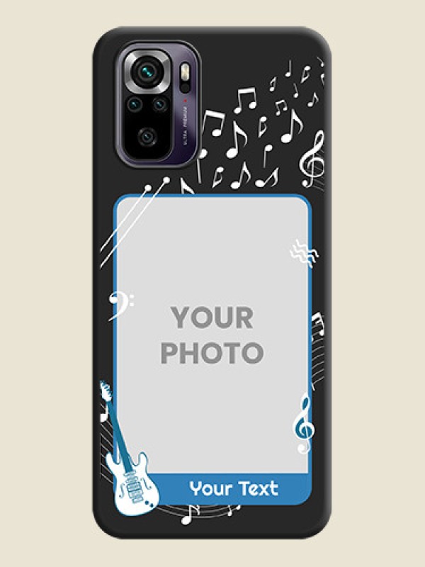 Custom Musical Theme Design with Text on Photo on Space Black Soft Matte Mobile Case - Redmi Note 10s - alternate view