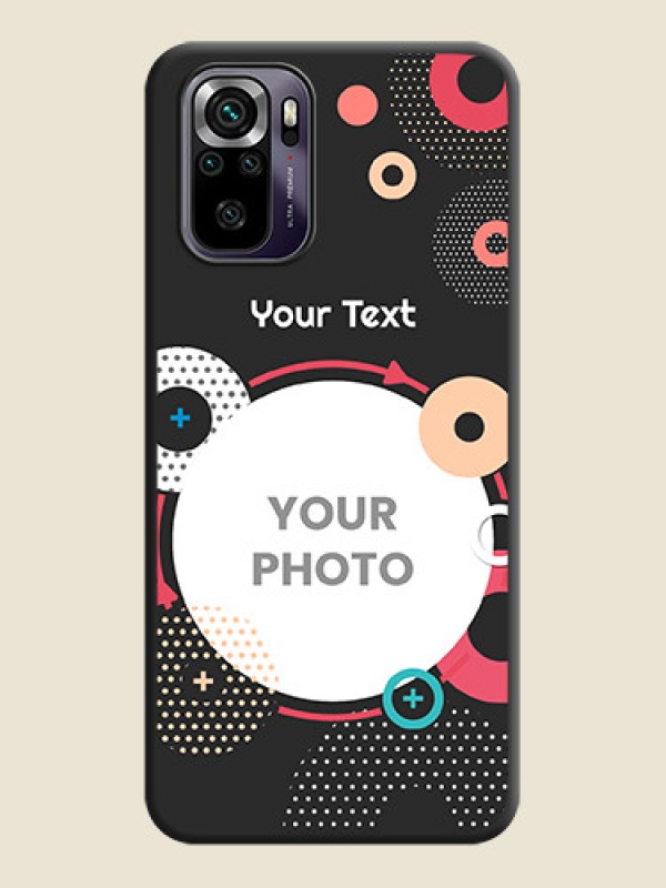 Custom Multicoloured Round Image on Personalised Space Black Soft Matte Cases - Redmi Note 10s - alternate view