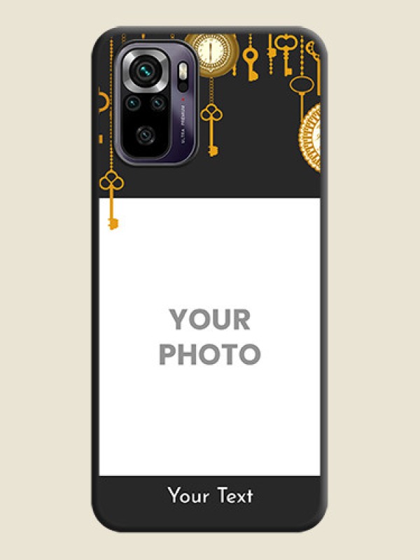 Custom Decorative Design with Text on Space Black Custom Soft Matte Back Cover - Redmi Note 10s - alternate view