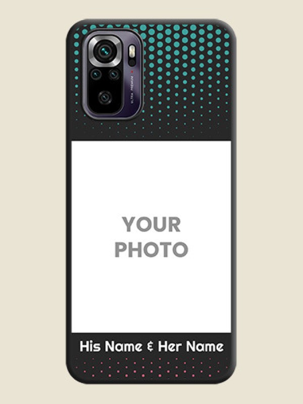 Custom Faded Dots with Grunge Photo Frame and Text on Space Black Custom Soft Matte Phone Cases - Redmi Note 10s - alternate view