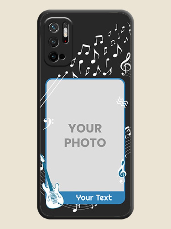 Custom Musical Theme Design with Text on Photo on Space Black Soft Matte Mobile Case - Redmi Note 10T 5G - alternate view
