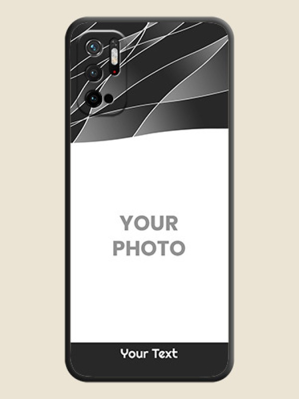Custom Mixed Wave Lines on Photo on Space Black Soft Matte Mobile Cover - Redmi Note 10T 5G - alternate view