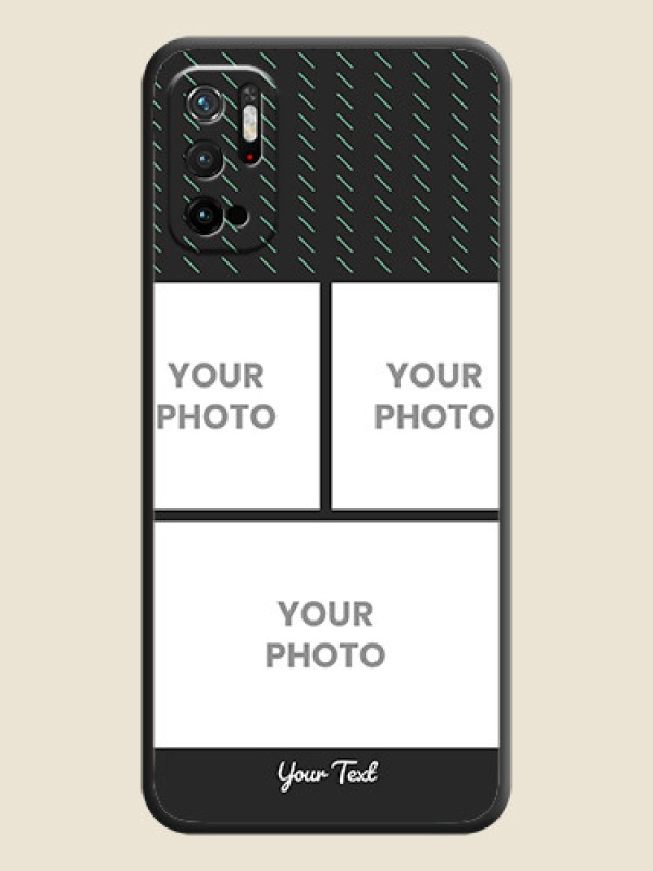Custom Cross Dotted Pattern with 2 Image Holder  on Personalised Space Black Soft Matte Cases - Redmi Note 10T 5G - alternate view