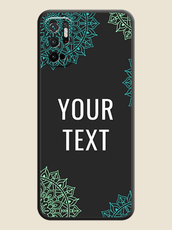 Custom Your Name with Floral Design on Space Black Custom Soft Matte Back Cover - Redmi Note 10T 5G - alternate view