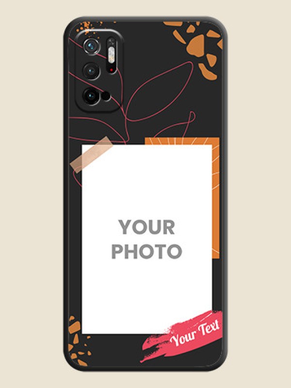 Custom Orange Photo Frame on Space Black Custom Soft Matte Phone Back Cover - Redmi Note 10T 5G - alternate view