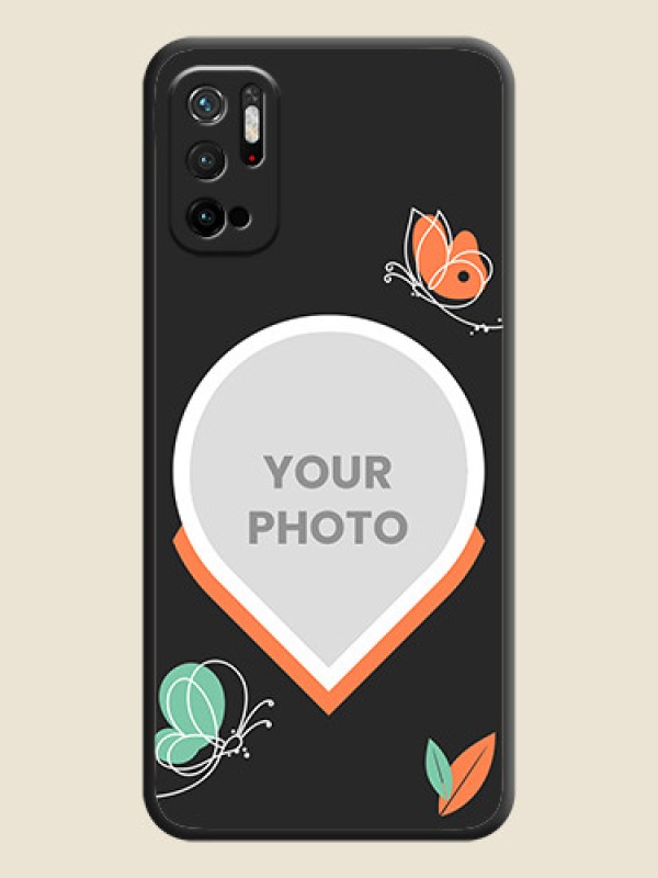 Custom Upload Pic With Simple Butterly Design On Space Black Personalized Soft Matte Phone Covers -Xiaomi Redmi Note 10T 5G - alternate view