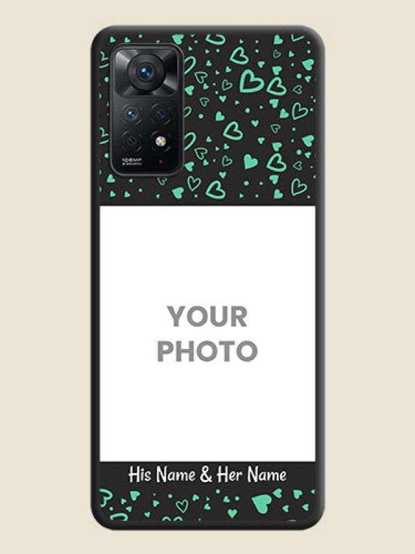 Custom Sea Green Indefinite Love Pattern on Photo on Space Black Soft Matte Mobile Cover - Redmi Note 11 Pro 5G - alternate view