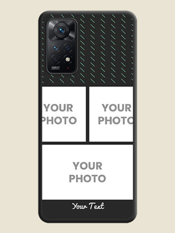 Custom Cross Dotted Pattern with 2 Image Holder  on Personalised Space Black Soft Matte Cases - Redmi Note 11 Pro 5G - alternate view