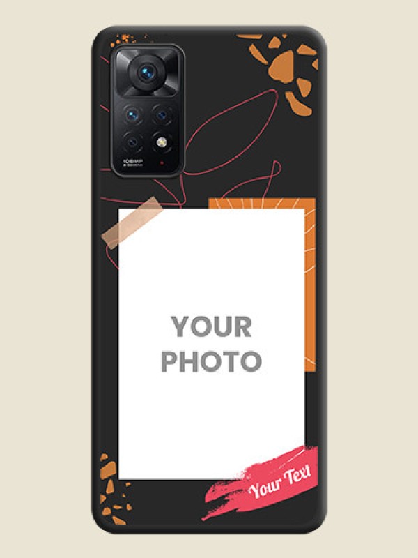 Custom Orange Photo Frame on Space Black Custom Soft Matte Phone Back Cover - Redmi Note 11 Pro 5G - alternate view