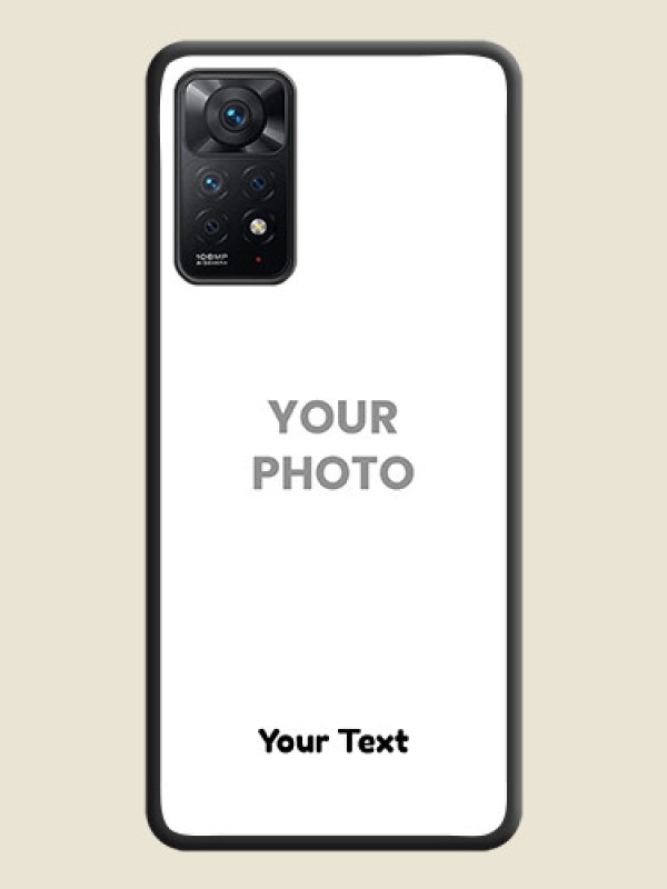 Custom Full Single Pic Upload With Text On Space Black Personalized Soft Matte Phone Covers -Xiaomi Redmi Note 11 Pro 5G - alternate view