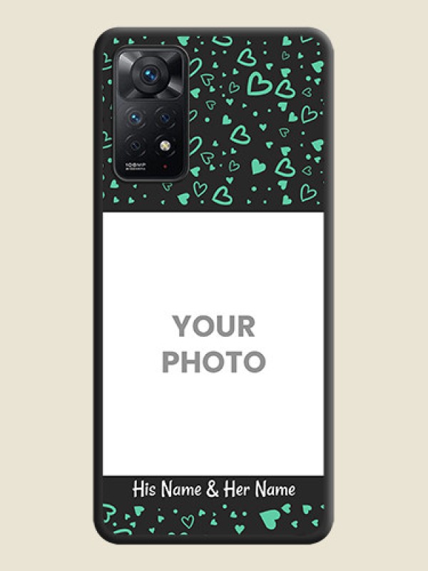 Custom Sea Green Indefinite Love Pattern on Photo on Space Black Soft Matte Mobile Cover - Redmi Note 11 Pro Plus 5G - alternate view