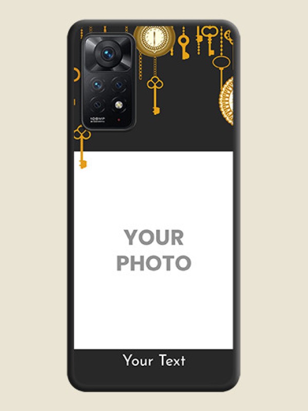 Custom Decorative Design with Text on Space Black Custom Soft Matte Back Cover - Redmi Note 11 Pro Plus 5G - alternate view