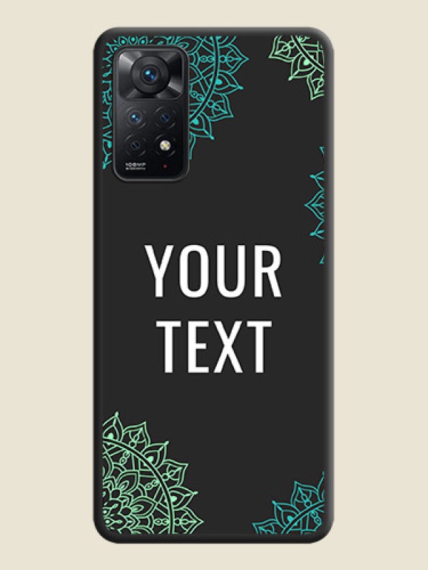 Custom Your Name with Floral Design on Space Black Custom Soft Matte Back Cover - Redmi Note 11 Pro Plus 5G - alternate view
