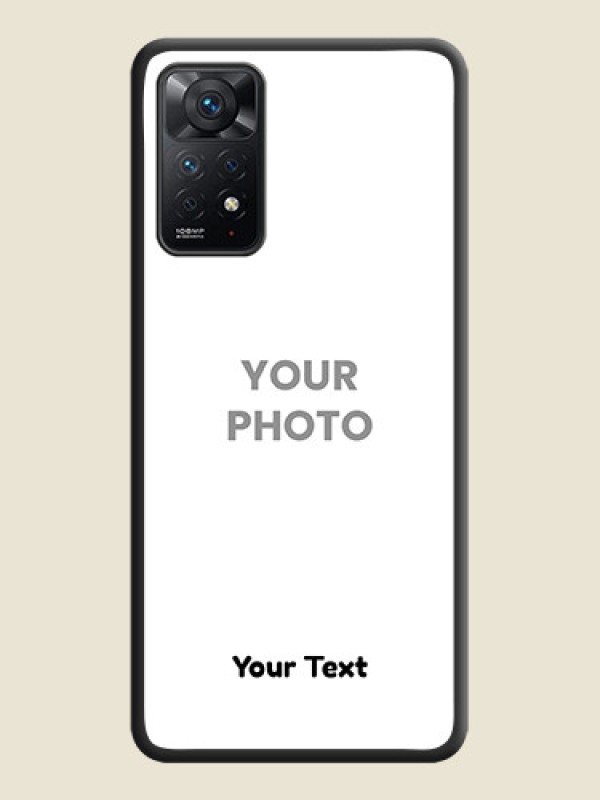 Custom Full Single Pic Upload With Text On Space Black Personalized Soft Matte Phone Covers -Xiaomi Redmi Note 11 Pro Plus 5G - alternate view