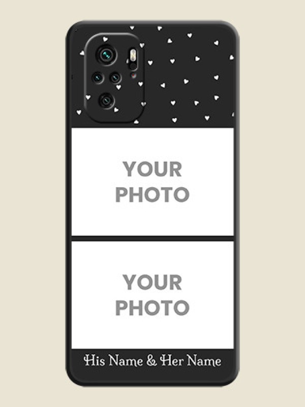 Custom Miniature Love Symbols with Name on Space Black Custom Soft Matte Back Cover - Redmi Note 11 Se - alternate view