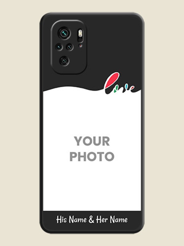 Custom Fall in Love Pattern with Picture on Photo on Space Black Soft Matte Mobile Case - Redmi Note 11 Se - alternate view