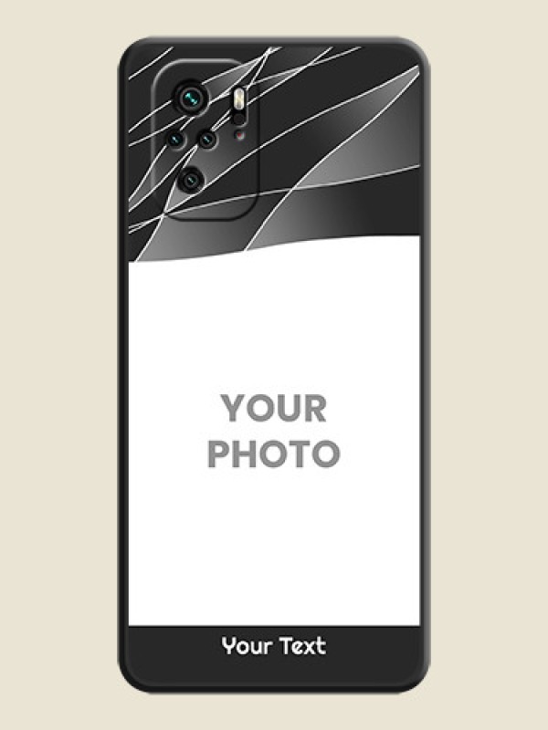 Custom Mixed Wave Lines on Photo on Space Black Soft Matte Mobile Cover - Redmi Note 11 Se - alternate view