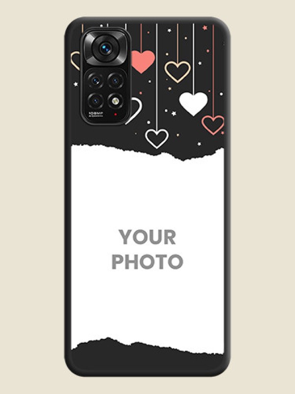 Custom Love Hangings with Splash Wave Picture on Space Black Custom Soft Matte Phone Back Cover - Redmi Note 11 - alternate view