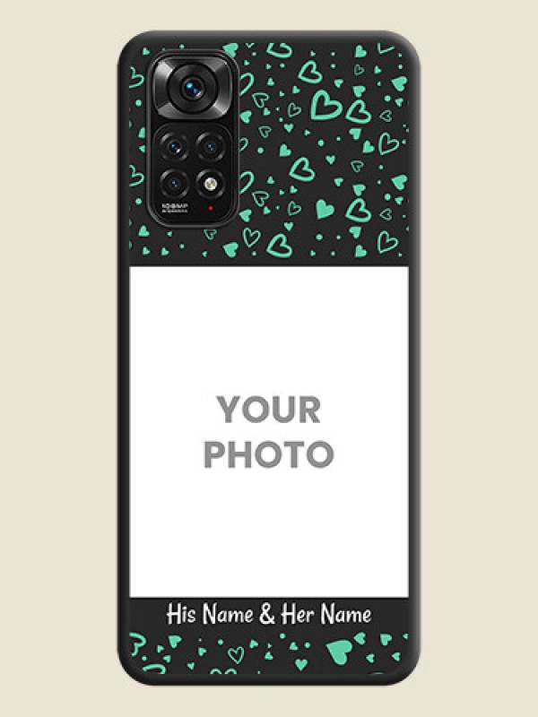 Custom Sea Green Indefinite Love Pattern on Photo on Space Black Soft Matte Mobile Cover - Redmi Note 11 - alternate view