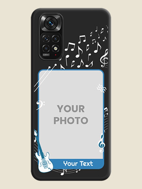 Custom Musical Theme Design with Text on Photo on Space Black Soft Matte Mobile Case - Redmi Note 11 - alternate view
