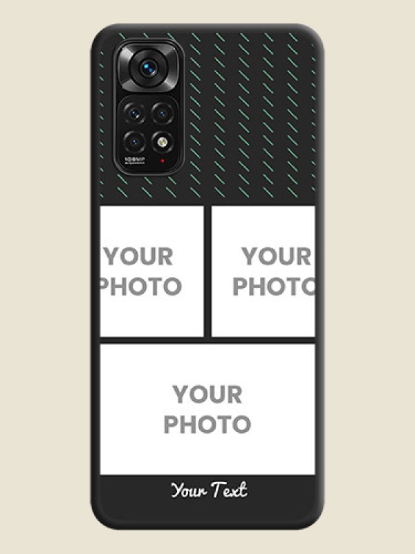 Custom Cross Dotted Pattern with 2 Image Holder  on Personalised Space Black Soft Matte Cases - Redmi Note 11 - alternate view