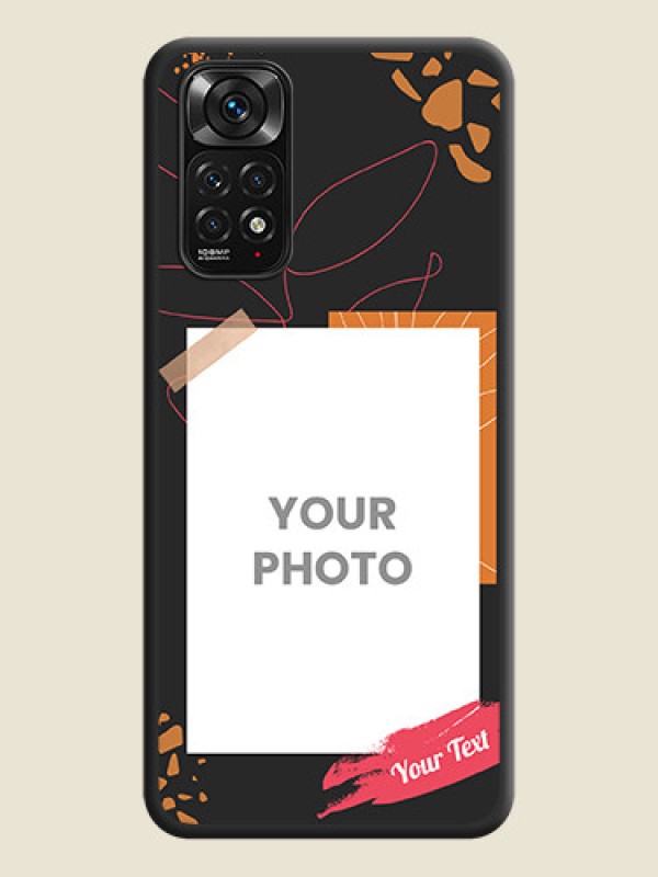 Custom Orange Photo Frame on Space Black Custom Soft Matte Phone Back Cover - Redmi Note 11 - alternate view