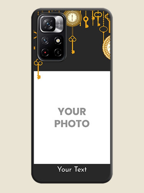 Custom Decorative Design with Text on Space Black Custom Soft Matte Back Cover - Redmi Note 11T 5G - alternate view