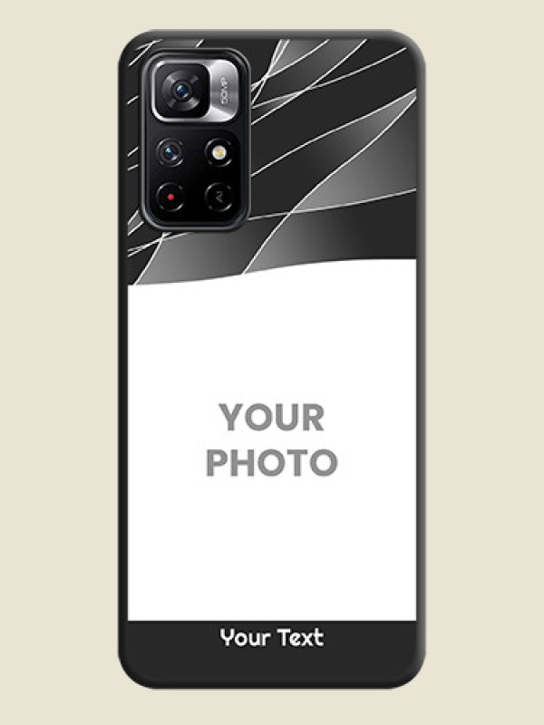 Custom Mixed Wave Lines on Photo on Space Black Soft Matte Mobile Cover - Redmi Note 11T 5G - alternate view