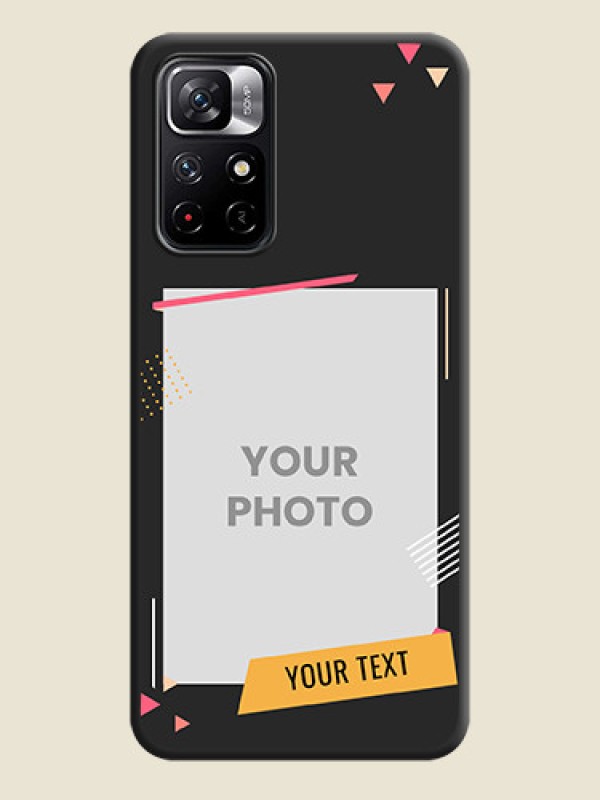 Custom Photo Frame with Triangle Small Dots on Photo on Space Black Soft Matte Back Cover - Redmi Note 11T 5G - alternate view