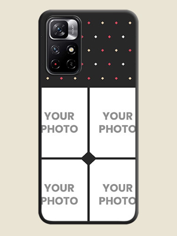 Custom Multicolor Dotted Pattern with 4 Image Holder on Space Black Custom Soft Matte Phone Cases - Redmi Note 11T 5G - alternate view