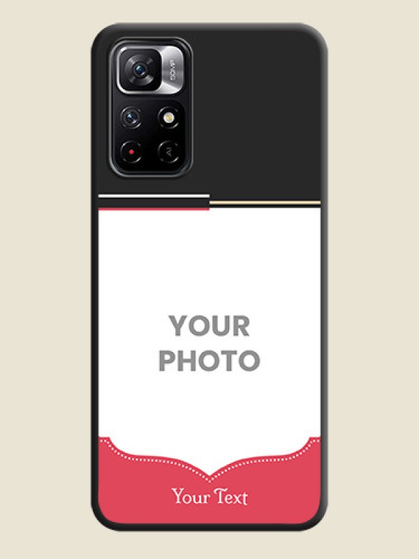 Custom Classic Plain Design with Name on Photo on Space Black Soft Matte Phone Cover - Redmi Note 11T 5G - alternate view