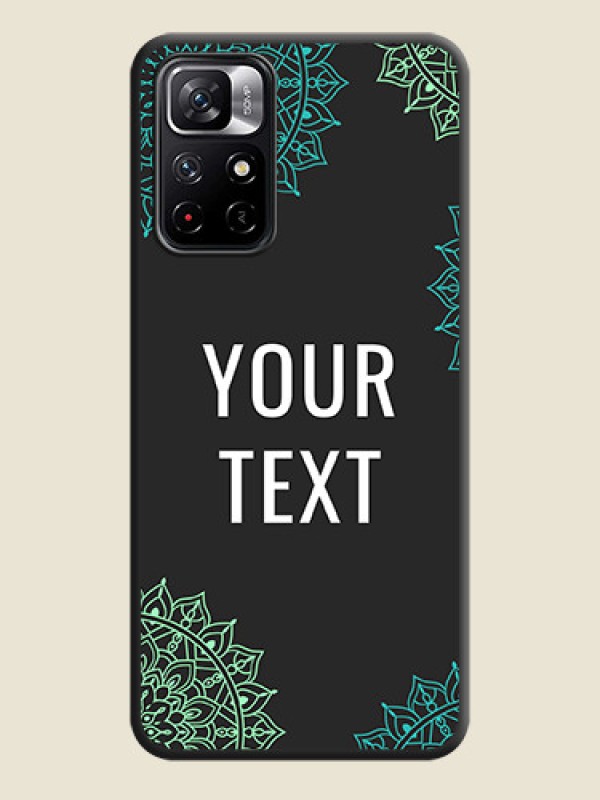Custom Your Name with Floral Design on Space Black Custom Soft Matte Back Cover - Redmi Note 11T 5G - alternate view
