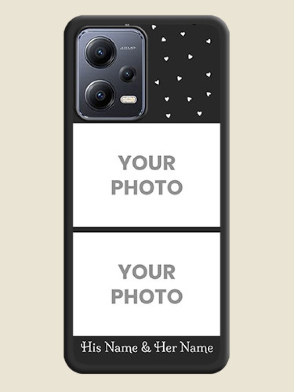 Custom Miniature Love Symbols with Name on Space Black Custom Soft Matte Back Cover - Xiaomi Redmi Note 12 5G - alternate view