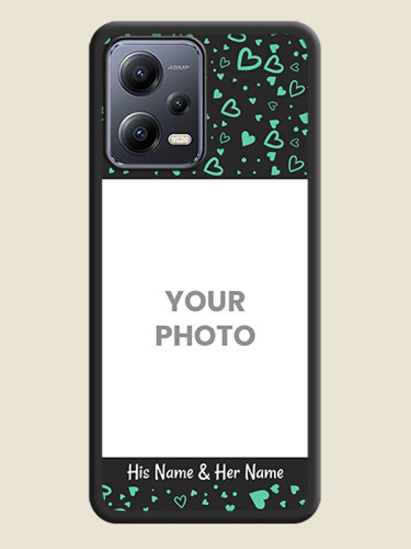 Custom Sea Green Indefinite Love Pattern on Photo on Space Black Soft Matte Mobile Cover - Xiaomi Redmi Note 12 5G - alternate view