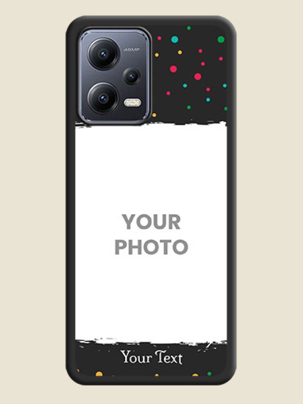 Custom Multicolor Dotted Pattern with Text on Space Black Custom Soft Matte Phone Back Cover - Xiaomi Redmi Note 12 5G - alternate view