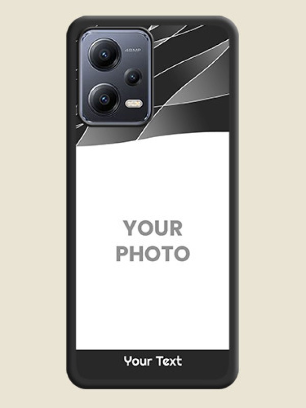 Custom Mixed Wave Lines on Photo on Space Black Soft Matte Mobile Cover - Xiaomi Redmi Note 12 5G - alternate view