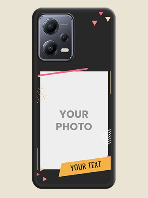 Custom Photo Frame with Triangle Small Dots on Photo on Space Black Soft Matte Back Cover - Xiaomi Redmi Note 12 5G - alternate view