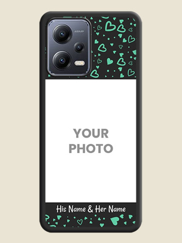 Custom Sea Green Indefinite Love Pattern on Photo on Space Black Soft Matte Mobile Cover - Xiaomi Redmi Note 12 Pro 5G - alternate view