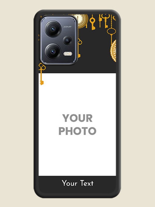 Custom Decorative Design with Text on Space Black Custom Soft Matte Back Cover - Xiaomi Redmi Note 12 Pro 5G - alternate view