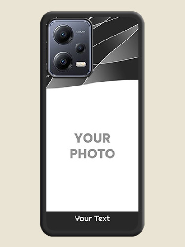 Custom Mixed Wave Lines on Photo on Space Black Soft Matte Mobile Cover - Xiaomi Redmi Note 12 Pro 5G - alternate view