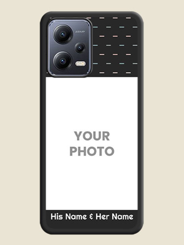 Custom Line Pattern Design with Text on Space Black Custom Soft Matte Phone Back Cover - Xiaomi Redmi Note 12 Pro 5G - alternate view