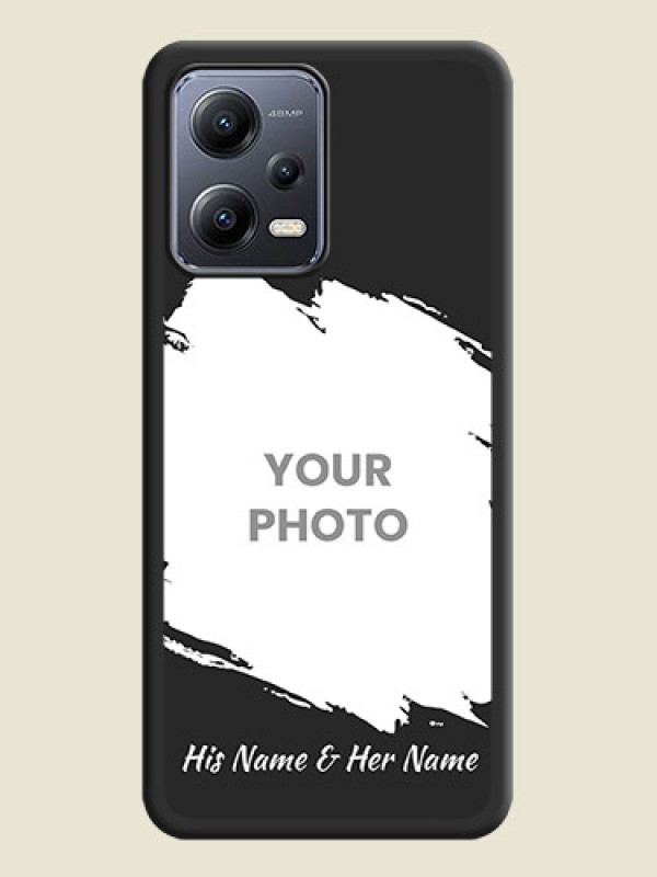 Custom Grunge Brush Strokes on Photo on Space Black Soft Matte Back Cover - Xiaomi Redmi Note 12 Pro 5G - alternate view