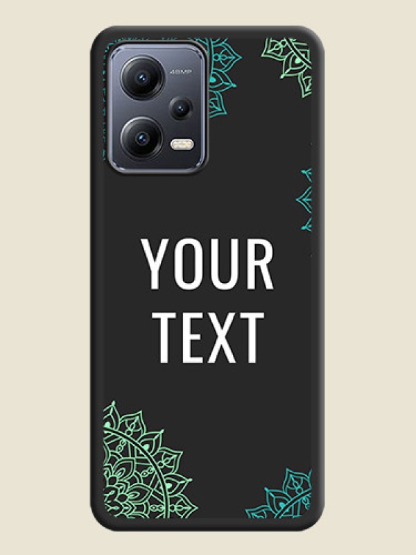 Custom Your Name with Floral Design on Space Black Custom Soft Matte Back Cover - Xiaomi Redmi Note 12 Pro 5G - alternate view