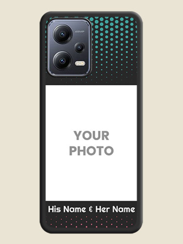 Custom Faded Dots with Grunge Photo Frame and Text on Space Black Custom Soft Matte Phone Cases - Xiaomi Redmi Note 12 Pro 5G - alternate view