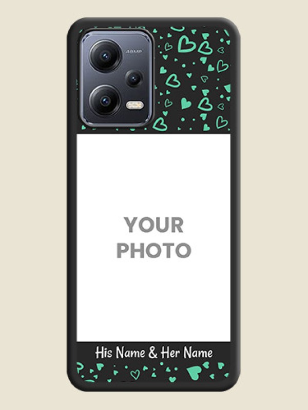 Custom Sea Green Indefinite Love Pattern on Photo on Space Black Soft Matte Mobile Cover - Xiaomi Redmi Note 12 Pro Plus 5G - alternate view