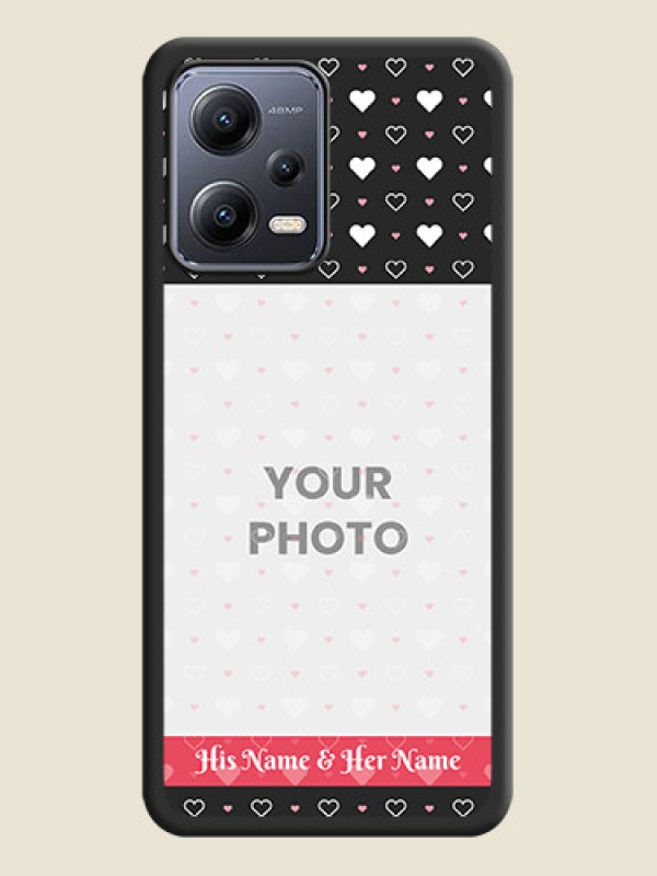 Custom White Color Love Symbols with Text Design on Photo on Space Black Soft Matte Phone Cover - Xiaomi Redmi Note 12 Pro Plus 5G - alternate view