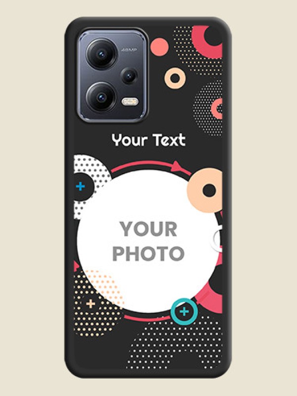 Custom Multicoloured Round Image on Personalised Space Black Soft Matte Cases - Xiaomi Redmi Note 12 Pro Plus 5G - alternate view