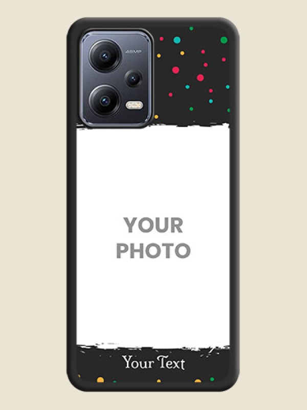 Custom Multicolor Dotted Pattern with Text on Space Black Custom Soft Matte Phone Back Cover - Xiaomi Redmi Note 12 Pro Plus 5G - alternate view